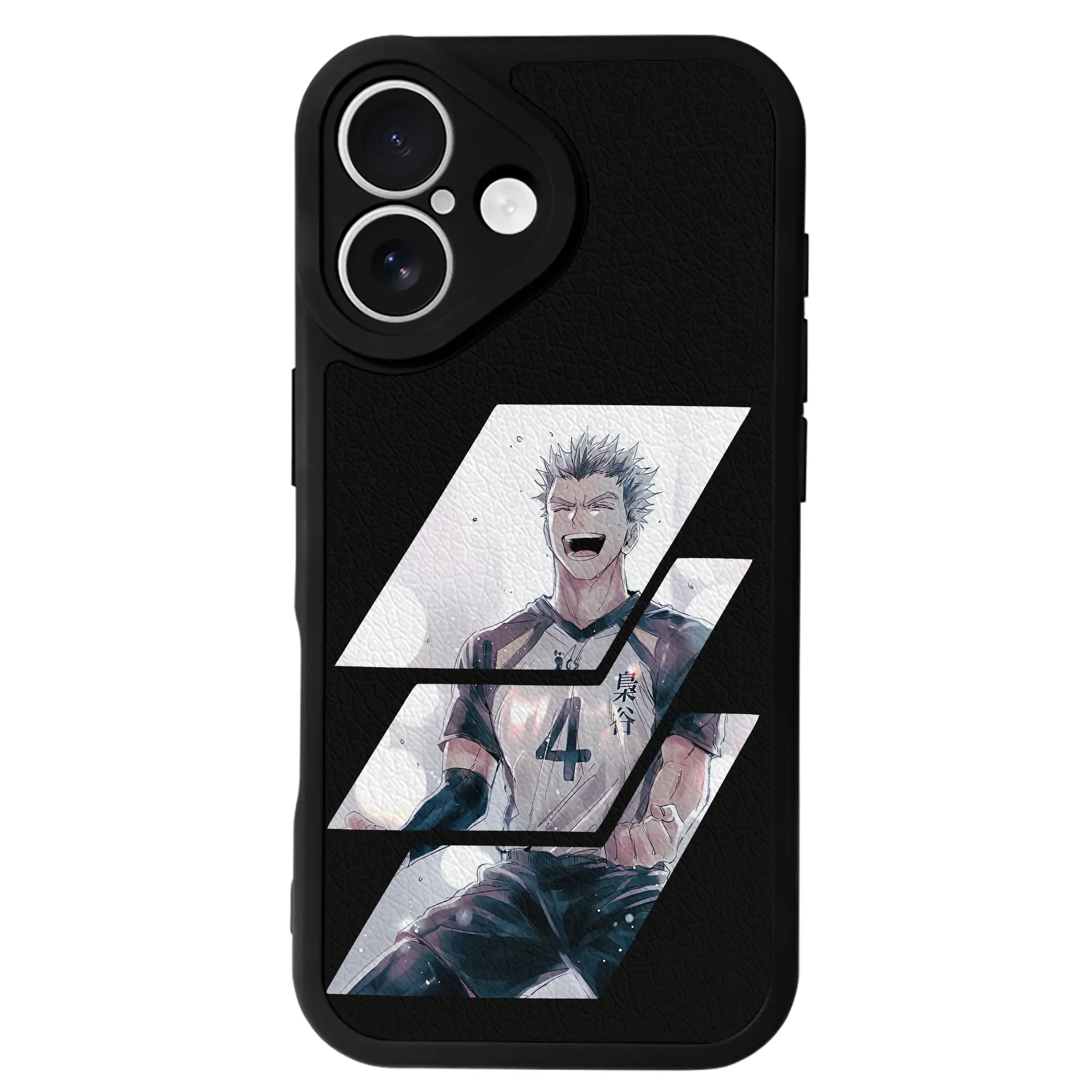 ハイキュー!! グッズ,木兎光太郎 - IPhone 16シリーズ対応 ・ シリコンスマホケース ・ レザー調 ・ 高精度フィット ・ 耐衝撃 ・ ワイヤレス充電対応 ・ 精密カット